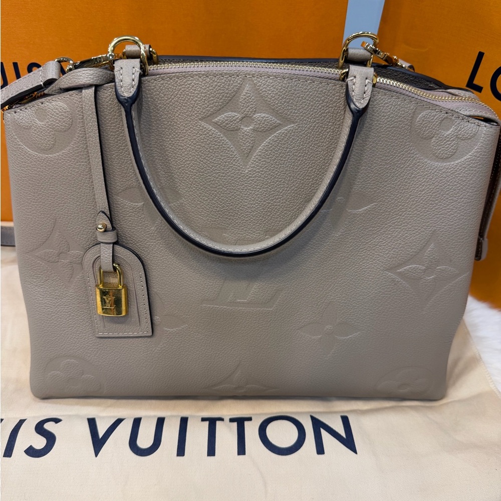 Louis Vuitton Taupe Embossed Satchel